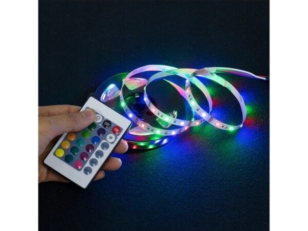 TAŚMA LED WODOODPORNA RGB 5M +PILOT ZASILACZ