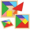 TANGRAM GRA LOGICZNA UKŁADANKA KLOCKI DREWNIANE