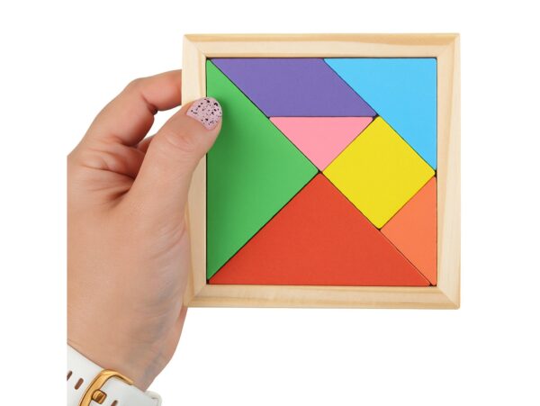 TANGRAM GRA LOGICZNA UKŁADANKA KLOCKI DREWNIANE