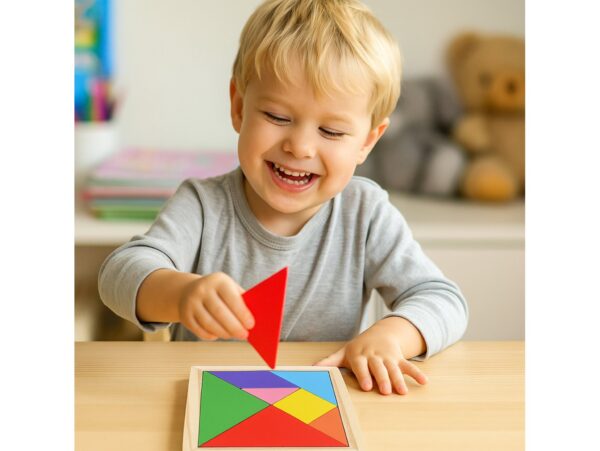 TANGRAM GRA LOGICZNA UKŁADANKA KLOCKI DREWNIANE