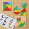TANGRAM GRA LOGICZNA UKŁADANKA KLOCKI DREWNIANE
