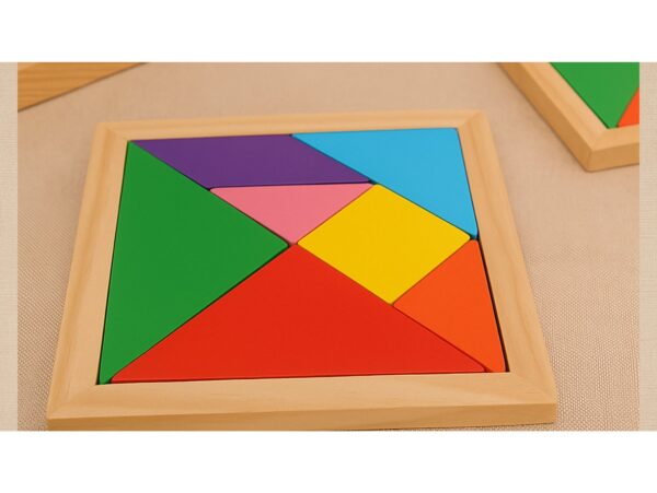 TANGRAM GRA LOGICZNA UKŁADANKA KLOCKI DREWNIANE