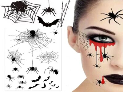 TATUAŻE TYMCZASOWE HALLOWEEN PRZEBRANIE - pająki
