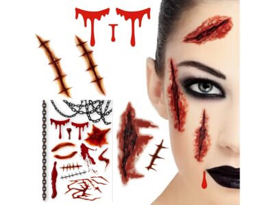 TATUAŻE TYMCZASOWE HALLOWEEN PRZEBRANIE - rany