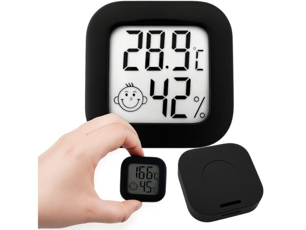 TERMOMETR HIGROMETR POKOJOWY SAMOPRZYLEPNY - czarny