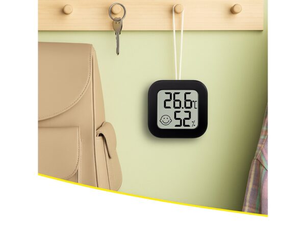 TERMOMETR HIGROMETR POKOJOWY SAMOPRZYLEPNY - czarny