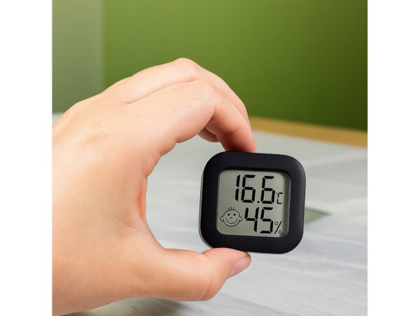 TERMOMETR HIGROMETR POKOJOWY SAMOPRZYLEPNY - czarny