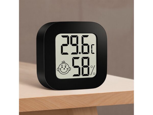 TERMOMETR HIGROMETR POKOJOWY SAMOPRZYLEPNY - czarny