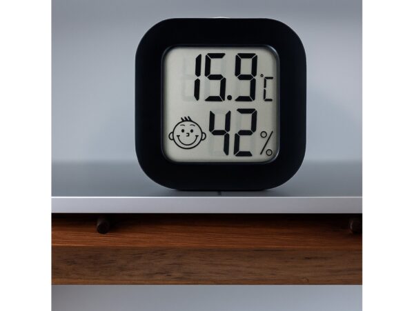 TERMOMETR HIGROMETR POKOJOWY SAMOPRZYLEPNY - czarny