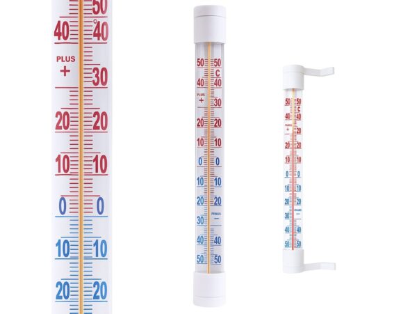 TERMOMETR OKIENNY ZAOKIENNY 21cm - biały