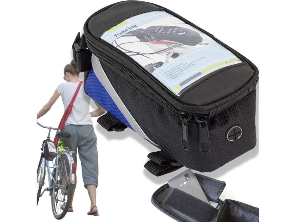 TORBA SAKWA ROWEROWA POD RAMĘ NA TELEFON POKR - niebieski