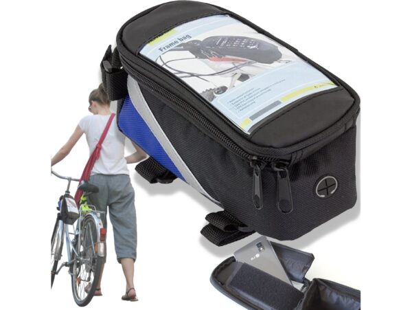 TORBA SAKWA ROWEROWA POD RAMĘ NA TELEFON POKR - niebieski