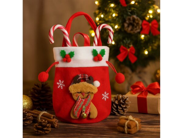 TOREBKA ŚWIĄTECZNA FILCOWA WOREK NA PREZENTY 24x20cm - wzór 3