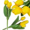 TULIPAN BUKIET SZTUCZNY PIANKOWY 5 KWIATÓW 29cm - żółto-pomarańczowy