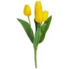 TULIPAN BUKIET SZTUCZNY PIANKOWY 5 KWIATÓW 29cm - żółto-pomarańczowy