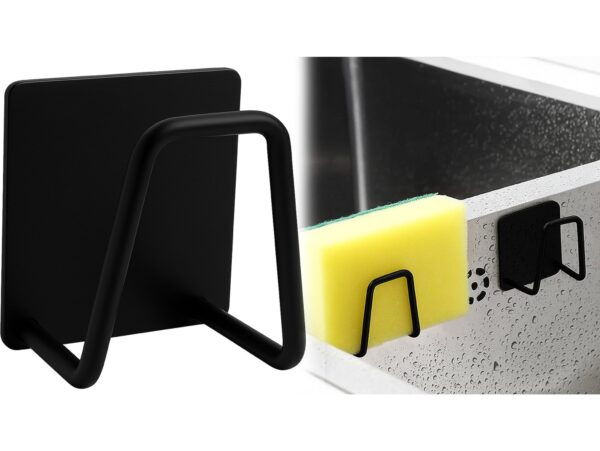 UCHWYT WIESZAK HACZYK KUCHENNY NA GĄBKĘ - czarny