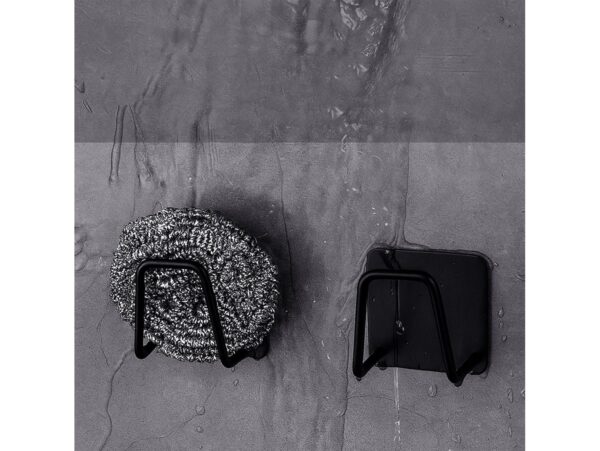 UCHWYT WIESZAK HACZYK KUCHENNY NA GĄBKĘ - czarny