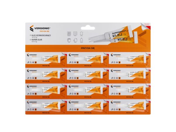 VERGIONIC KLEJ SZYBKOSCHNĄCY 12x 2g