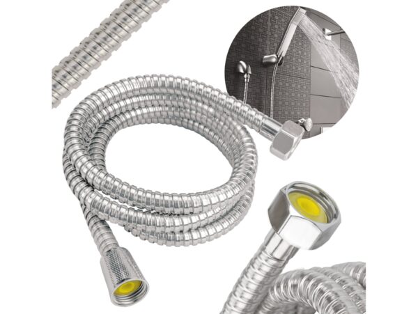 WĄŻ PRYSZNICOWY STANDARDOWY CHROMOWANY 150CM 1,5M