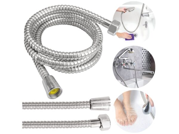 WĄŻ PRYSZNICOWY STANDARDOWY CHROMOWANY 150CM 1,5M