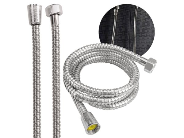 WĄŻ PRYSZNICOWY STANDARDOWY CHROMOWANY 150CM 1,5M