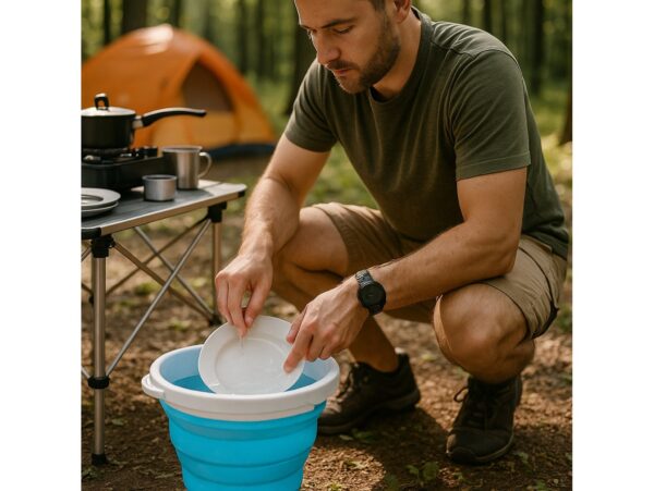 WIADRO WIADERKO SILIKONOWE SKŁADANE 5L - niebieski