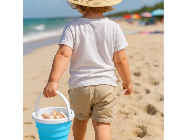 WIADRO WIADERKO SILIKONOWE SKŁADANE 5L - niebieski