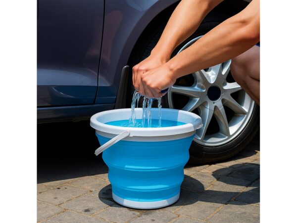 WIADRO WIADERKO SILIKONOWE SKŁADANE 5L - niebieski