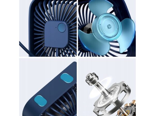 WIATRAK BIURKOWY WENTYLATOR USB 360 STOPNI