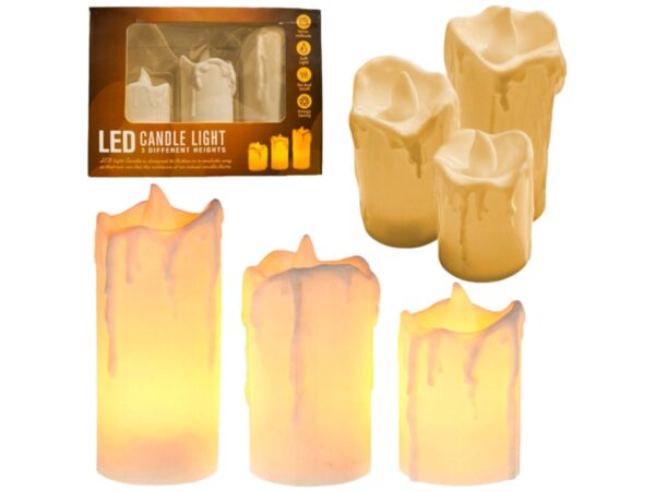 ŚWIECZKA NA BATERIE LED LAMPKA ZESTAW 3SZT