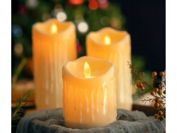 ŚWIECZKA NA BATERIE LED LAMPKA ZESTAW 3SZT