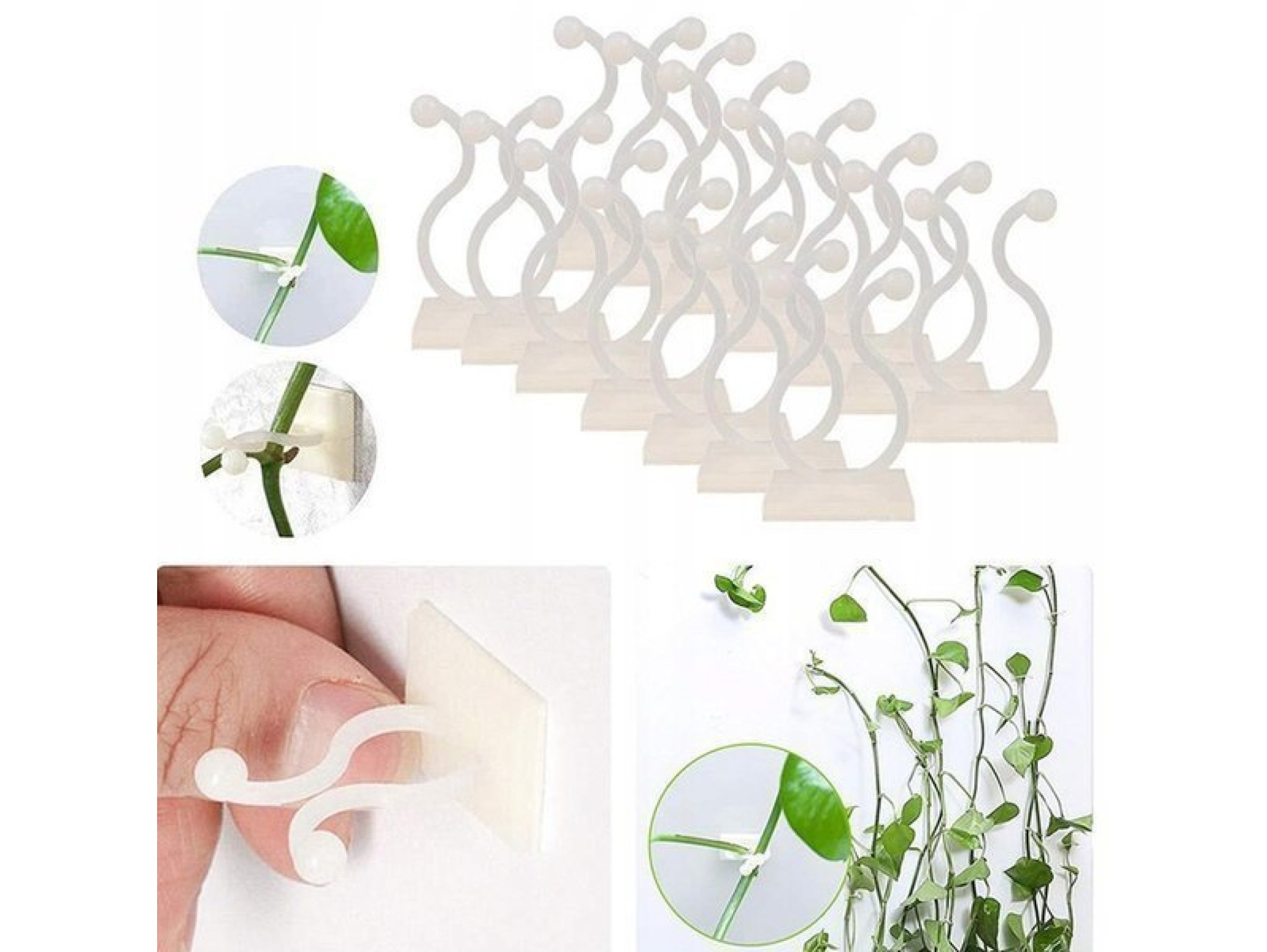 WIESZAK HACZYK DO UPINANIA ROŚLIN PNĄCZY 10SZT - biały