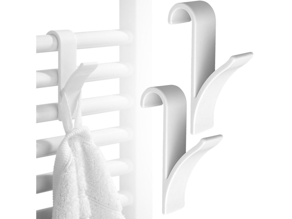 WIESZAK HACZYK NA GRZEJNIK 2szt - biały mały 10x5x1,5