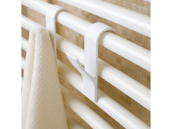 WIESZAK HACZYK NA GRZEJNIK 2szt - biały mały 10x5x1,5