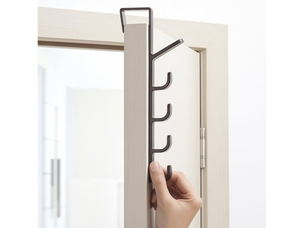 WIESZAK HACZYKI NA DRZWI 5 HACZYKÓW - czarny