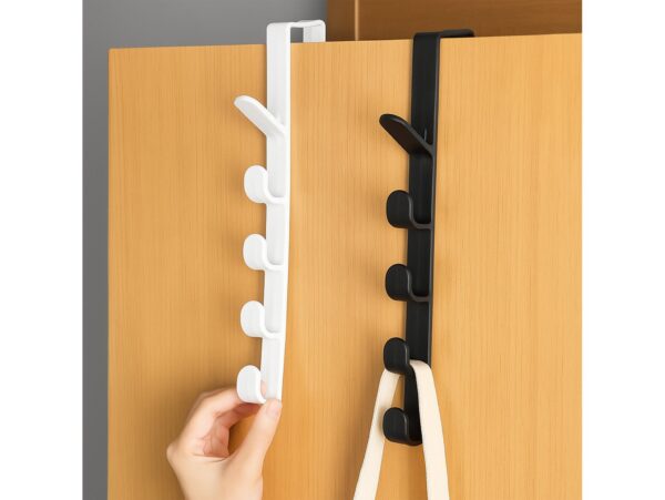 WIESZAK HACZYKI NA DRZWI 5 HACZYKÓW - czarny