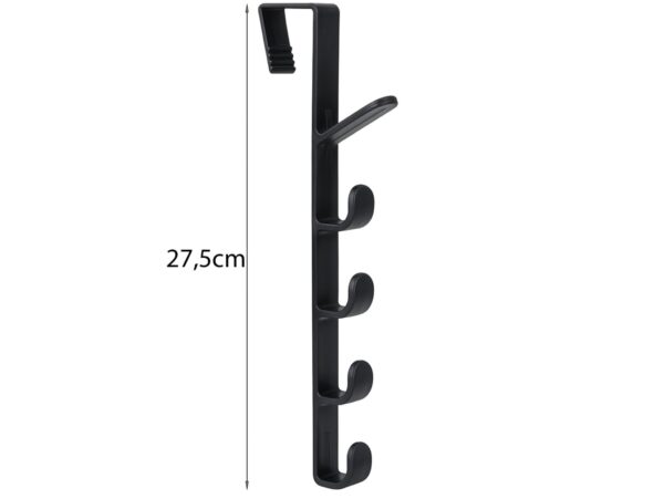 WIESZAK HACZYKI NA DRZWI 5 HACZYKÓW - czarny