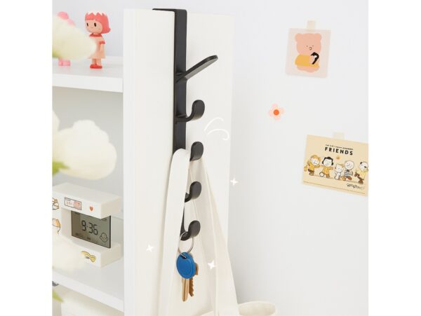 WIESZAK HACZYKI NA DRZWI 5 HACZYKÓW - czarny