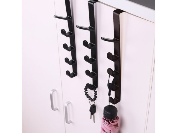 WIESZAK HACZYKI NA DRZWI 5 HACZYKÓW - czarny