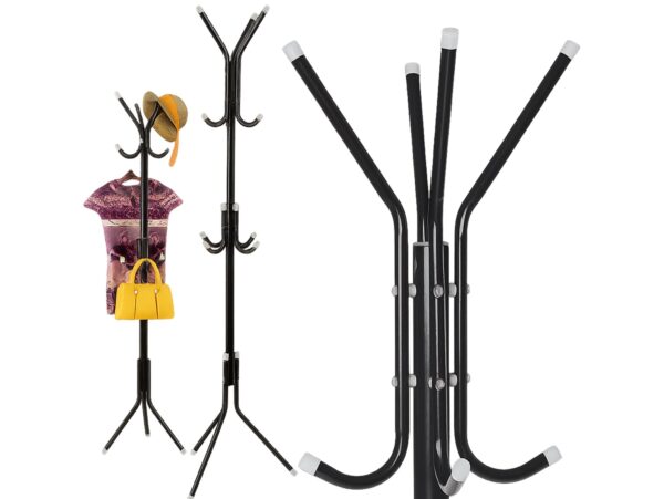 WIESZAK NA UBRANIA STOJĄCY - czarny