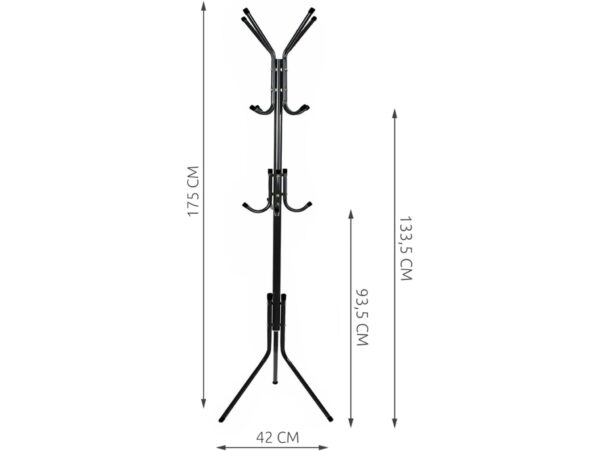 WIESZAK NA UBRANIA STOJĄCY - czarny