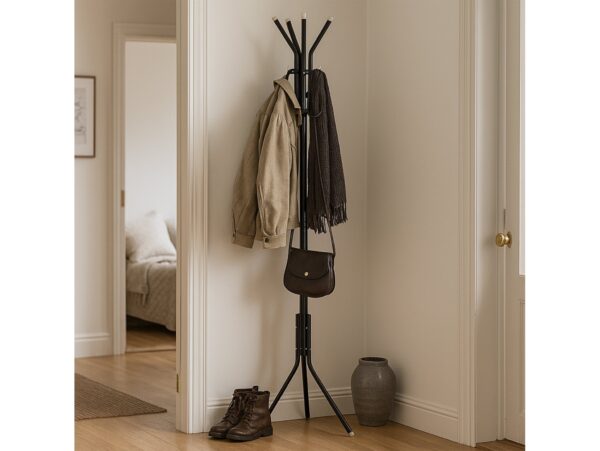 WIESZAK NA UBRANIA STOJĄCY - czarny