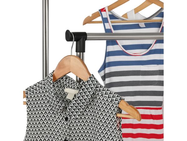 WIESZAK STOJĄCY NA KÓŁKACH UBRANIA STOJAK PODWÓJNY