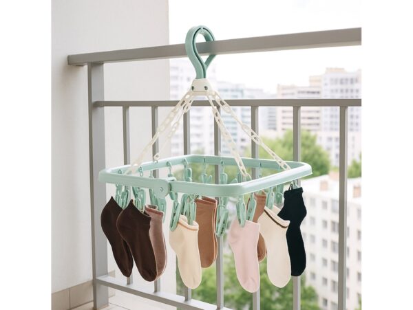 WIESZAK SUSZARKA NA SKARPETY 32 KLAMERKI - miętowy