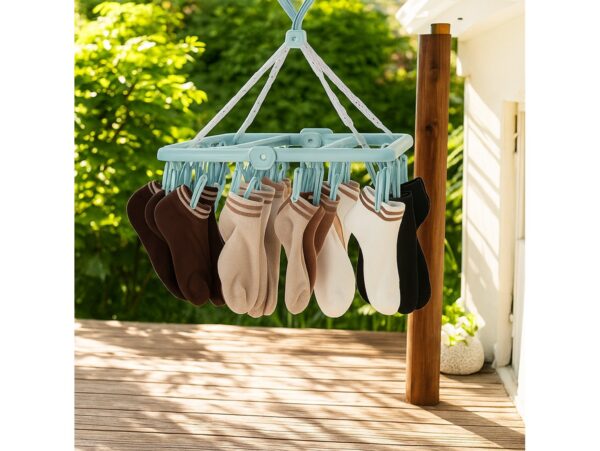 WIESZAK SUSZARKA NA SKARPETY 32 KLAMERKI - miętowy