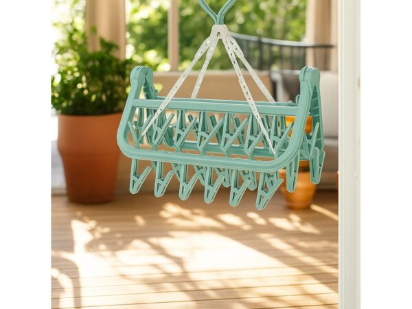 WIESZAK SUSZARKA NA SKARPETY 32 KLAMERKI - miętowy