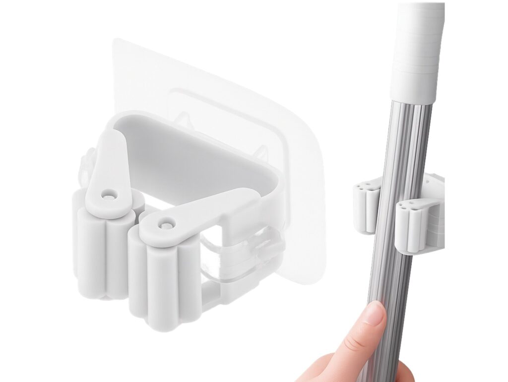 WIESZAK UCHWYT NA MOPA SAMOPRZYLEPNY - biały