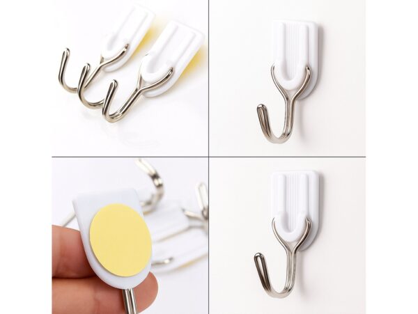 WIESZAKI SAMOPRZYLEPNE BIAŁE 6SZT RUCHOME