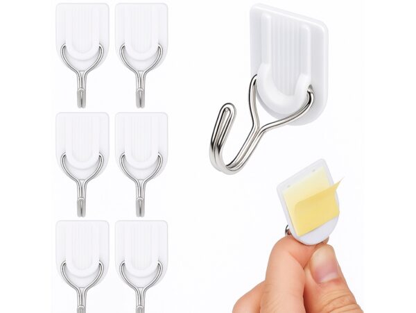 WIESZAKI SAMOPRZYLEPNE BIAŁE 6SZT RUCHOME