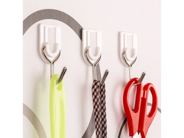 WIESZAKI SAMOPRZYLEPNE BIAŁE 6SZT RUCHOME